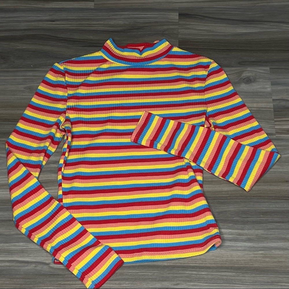 Mock-neck Rib-knit Long sleeve
